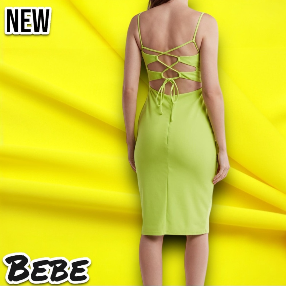 New NWT bebe Scuba Crepe Midi Bodycon Dress XS/S/M/L - Picture 2 of 4